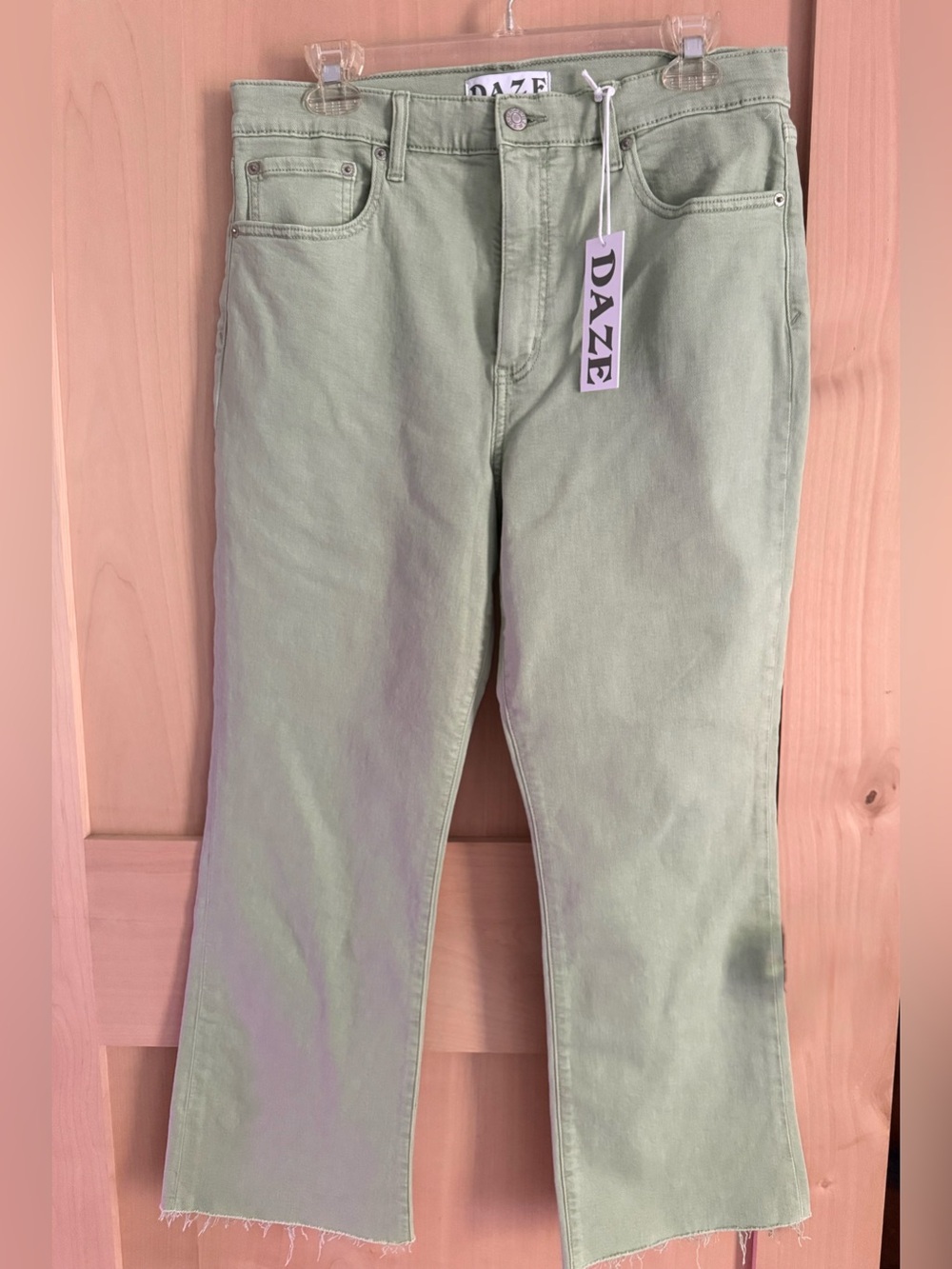 DAZE Women's Light Sage Wide Leg Jeans